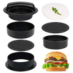 3 in 1 Stuffed Burger Press Patty Maker Rings Molds Kit, Non Stick Stuffer Ha…