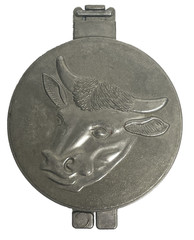 Vintage Aluminum Hamburger Press Bull Head Taiwan Cast Meat Patty Mold