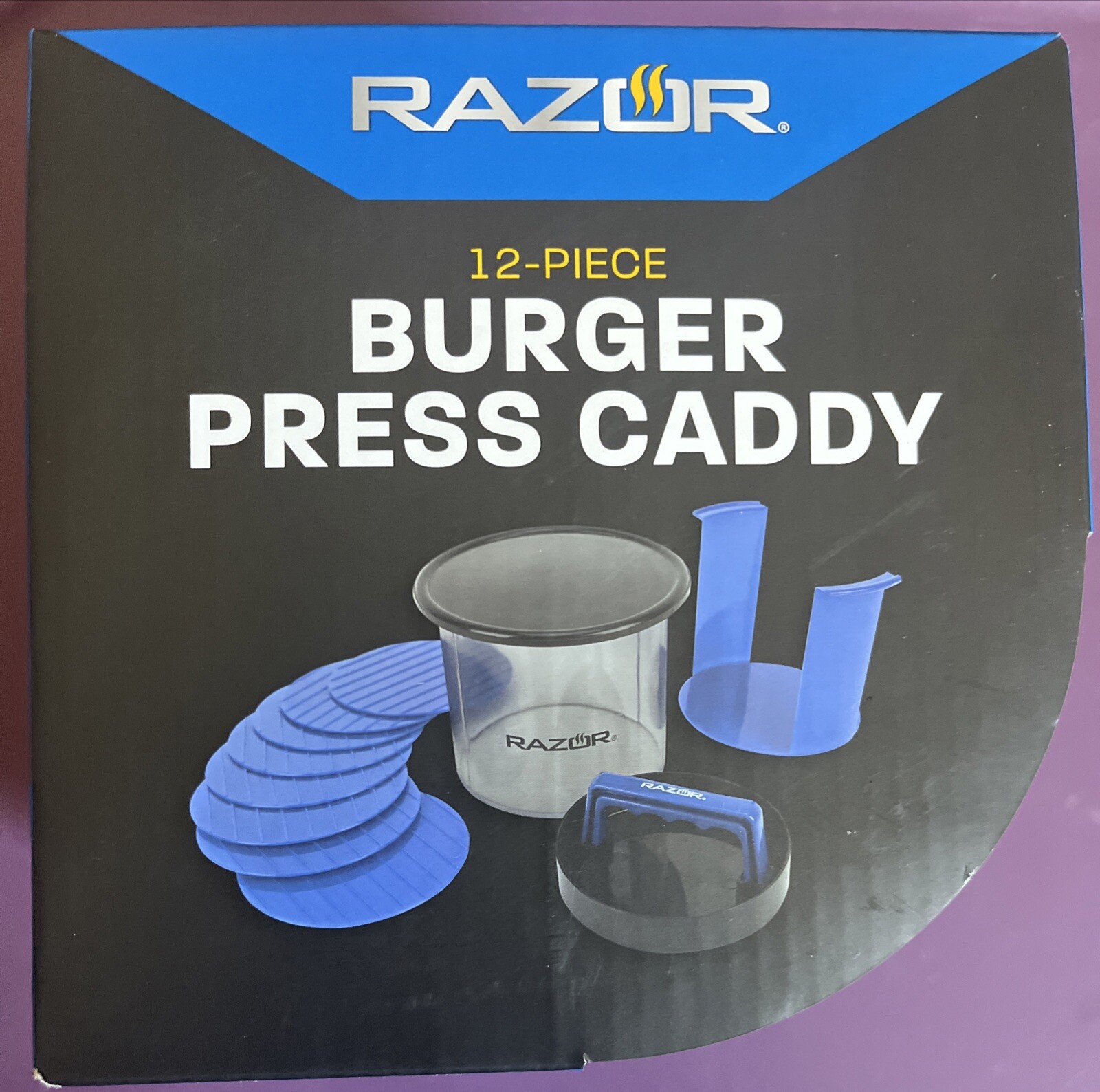 NEW Razor 12-Piece Prep & Store Burger Press Caddy with 8 Burger Patty Dividers gallery