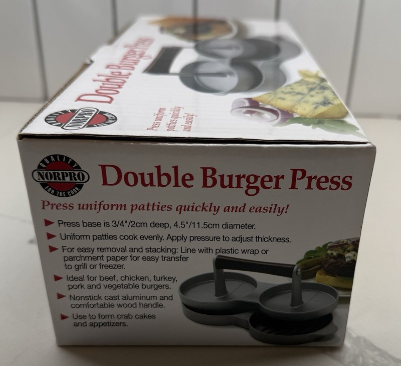 NEW Norpro 503 Double Burger Press HAMBURGER MEAT ETC gallery