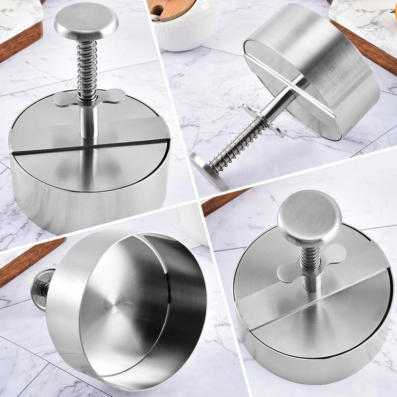 304 Stainless Steel Burger Press 4.5" Hamburger Press Patty Maker W/ Non-Stick gallery