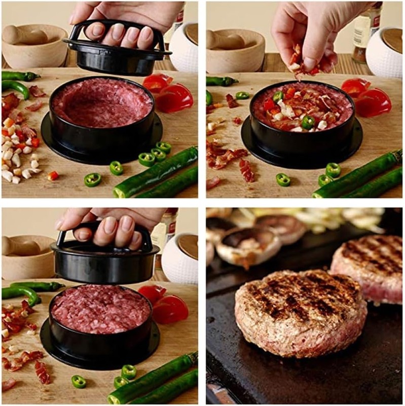 Burger Press Hamburger Press Patty Maker BBQ Grill 3-in-1 Non Stick Stuffed gallery