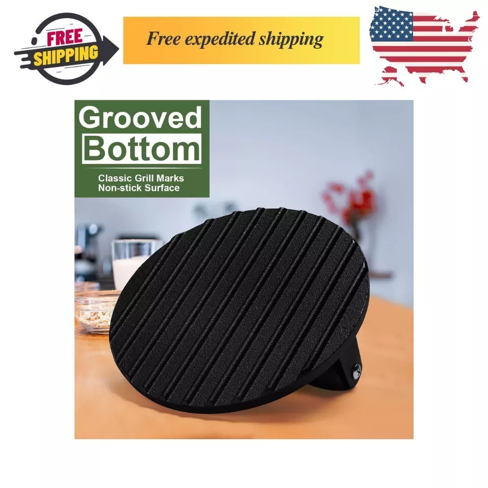 Burger Press, 6"/7" round Heavy-Duty Cast Iron Smash Bacon Press Meat Steak gallery