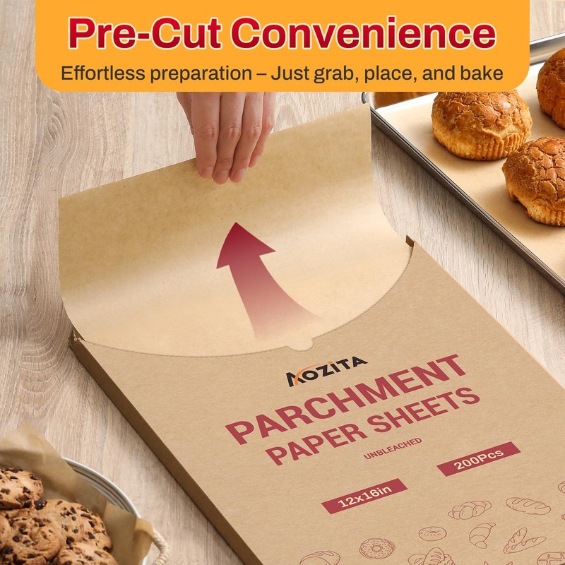 200Pcs 12x16 Inch Unbleached Parchment Paper Sheets for 12 x 16, gallery