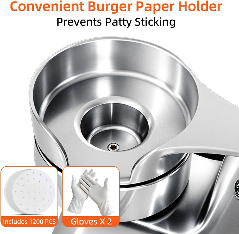 JOHAKYU 3 - in - 1 Commercial Burger Patty Maker, Hamburger Beef Patty Press Sta gallery