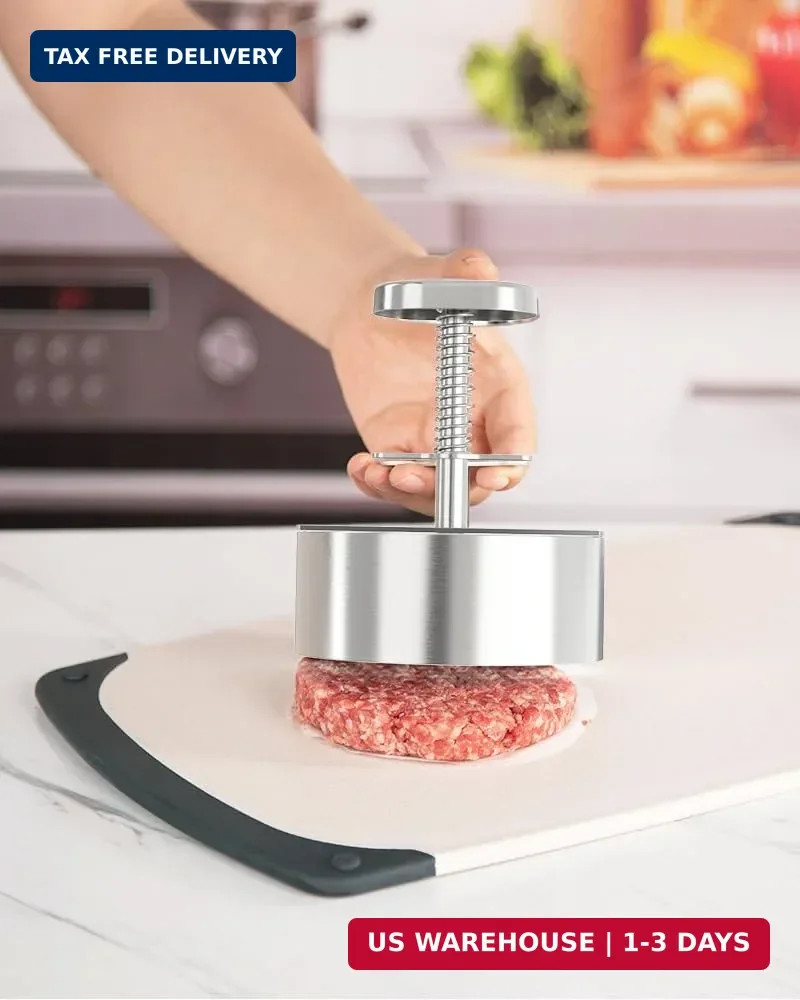 Brigii 304 Stainless Steel Burger Press, 4.5" Hamburger Patty Maker with Thickne gallery