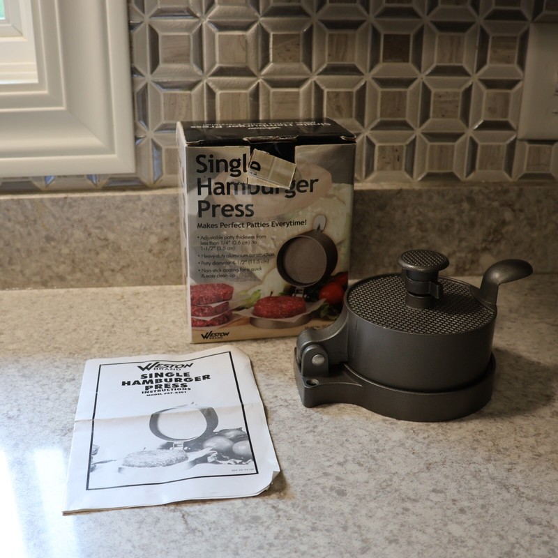 Weston Single Hamburger Adjustable Press Non-stick Aluminum Model 07-0301 gallery