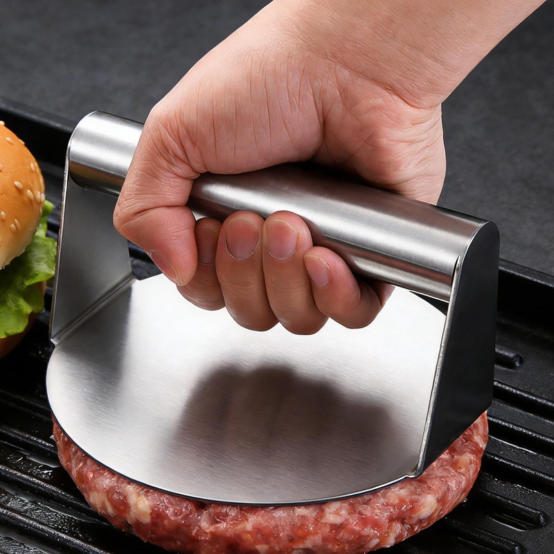 Stainless Steel Burger Press Bacon Grill Burger Smasher Non-Stick Grill Press gallery