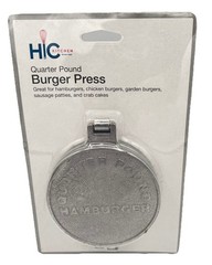 HIC Kitchen Burger Press & Patty Maker Aluminum Makes Quarter-Pound Patties NEW