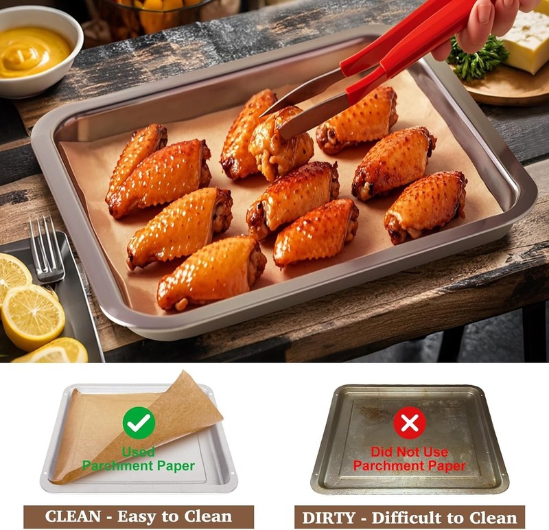 KAWENDE 120 Pcs Air Fryer Liners, 10''x11'' Disposable 10''x11'', Wood gallery