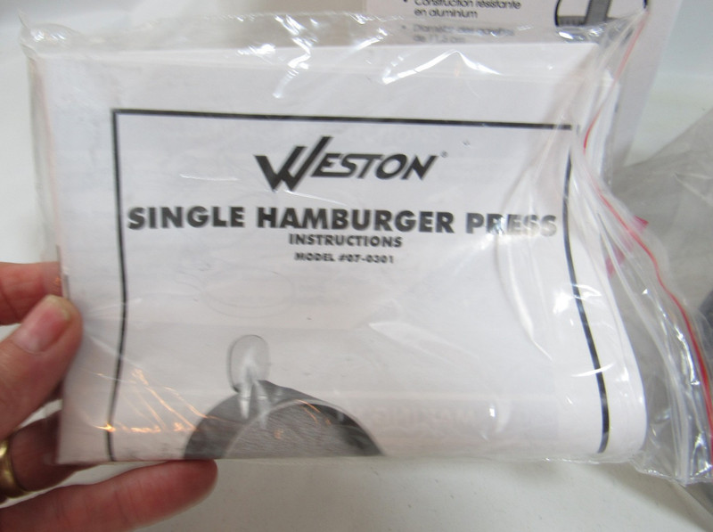 Weston Burger Hamburger Press Adjustable Thickness 4 1/2" Patties 1/4lb to 3/4lb gallery