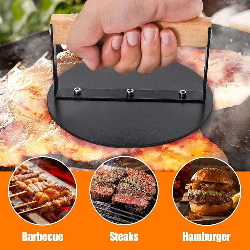 Smash Burger Press 6 Inch, round Burger Smasher Grill Press for Griddle Bacon Pr gallery
