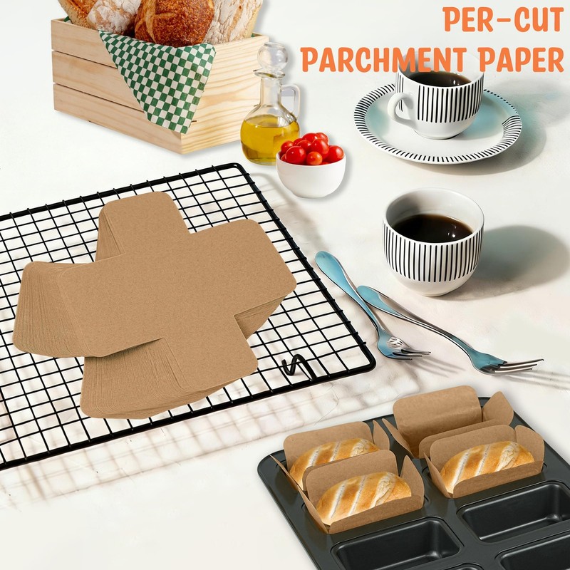 QTRQTR 200 Pcs Parchment Paper Mini Loaf Pan Liners for 3.15*2 inch, Brown gallery