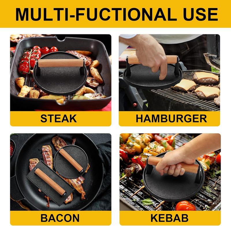 AIVIKI Burger Press, Smash Burger Press for Blackstone Griddle, Heavy Duty Cast gallery