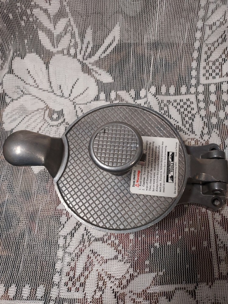 Harbor Freight Hamburger Press Aluminum Adjustable Hinged Lid
