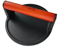 Firsgrill Burger Press 6.6″ Round HeavyDuty Cast Iron Smash Meat Steak with W…