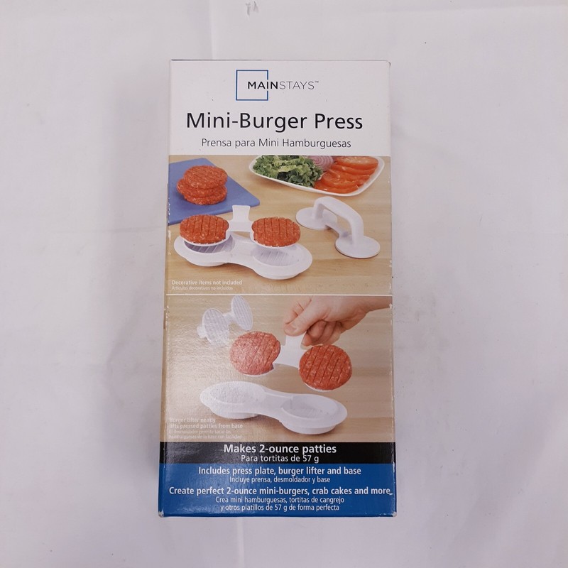 Mini Burger Press Mainstays makes 2 ounce patties 57g - New In Box gallery
