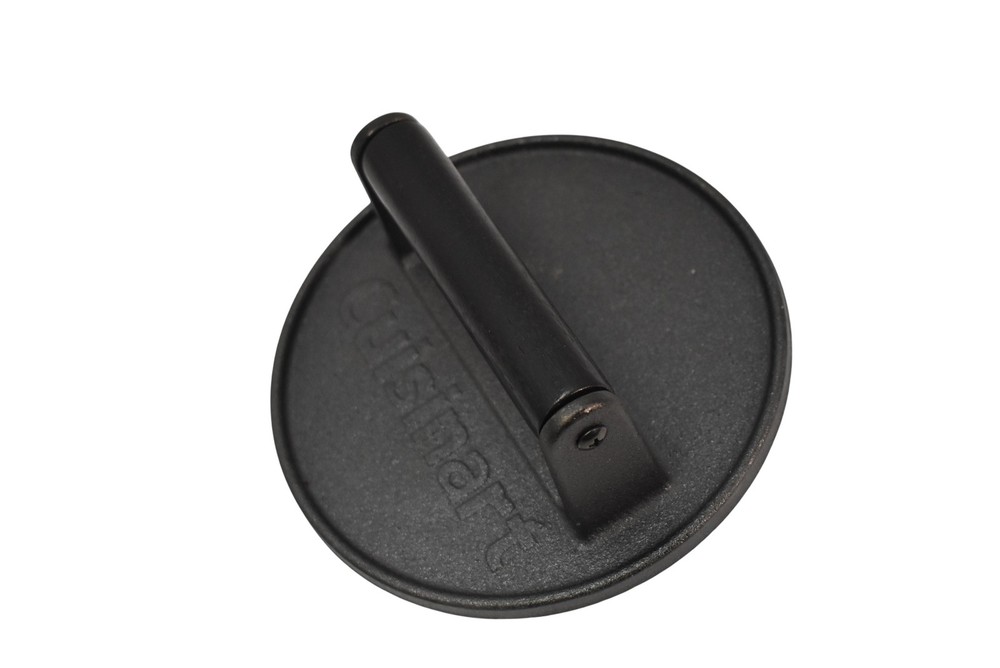 Cuisinart Cast Iron Grill Press Medium Round Black Burger Bacon Kitchen 6.5"