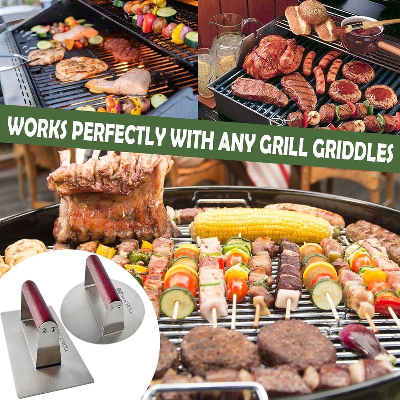 Stainless Steel Burger Press, Hamburger Press, Heavy Duty Meat Press, 8 Inch ... gallery