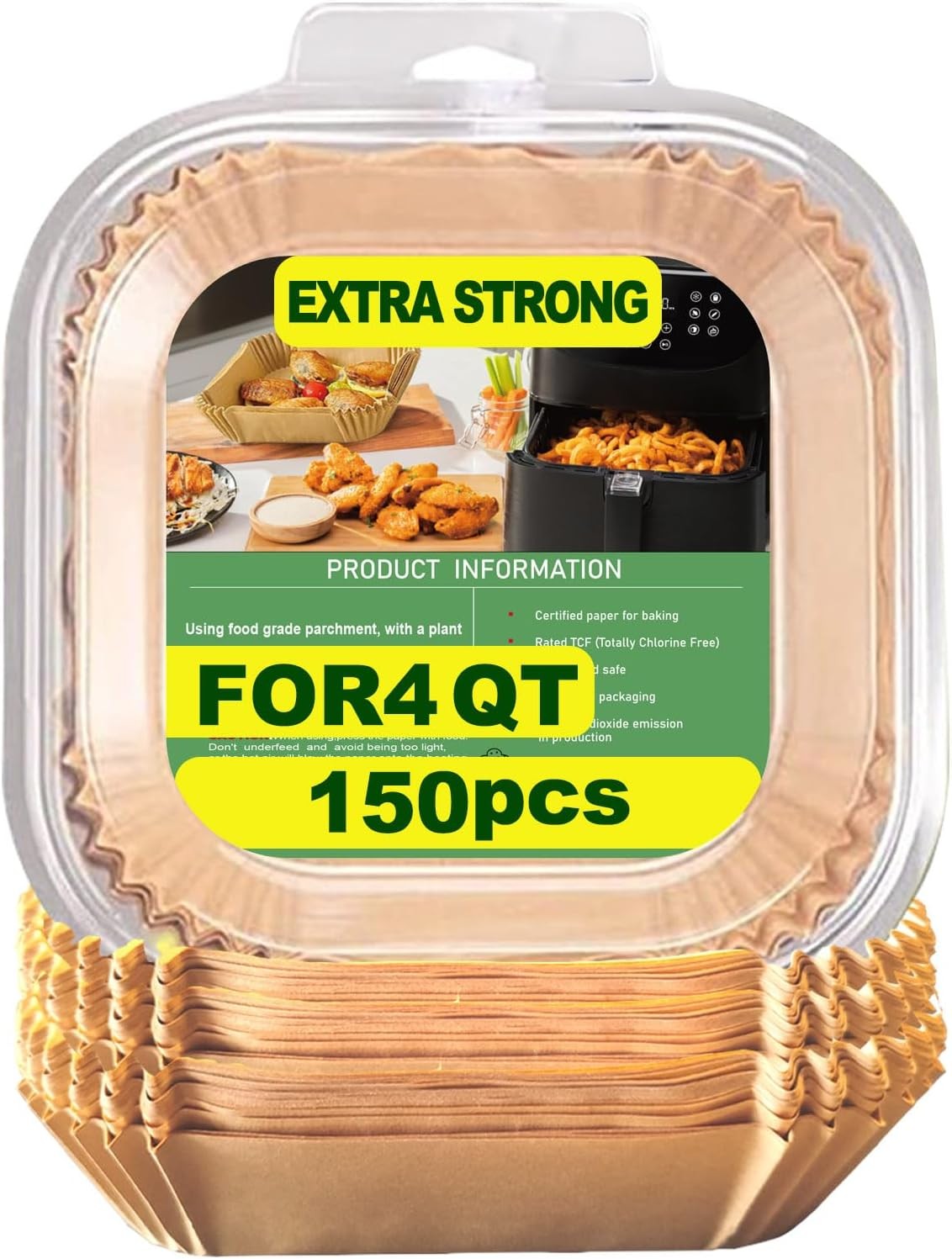 Air Fryer Liners Disposable 4QT for Chefman 7.5 Inch Square, Natural gallery