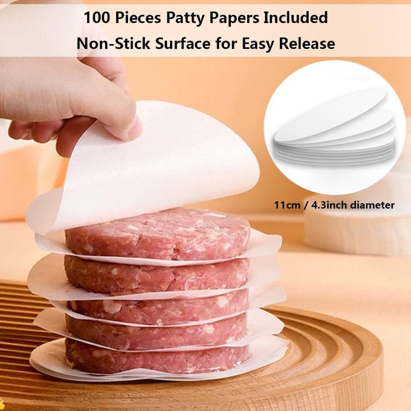 Hamburger Press Patty Maker for Grill Burger, Smasher Burger Press with 100 gallery