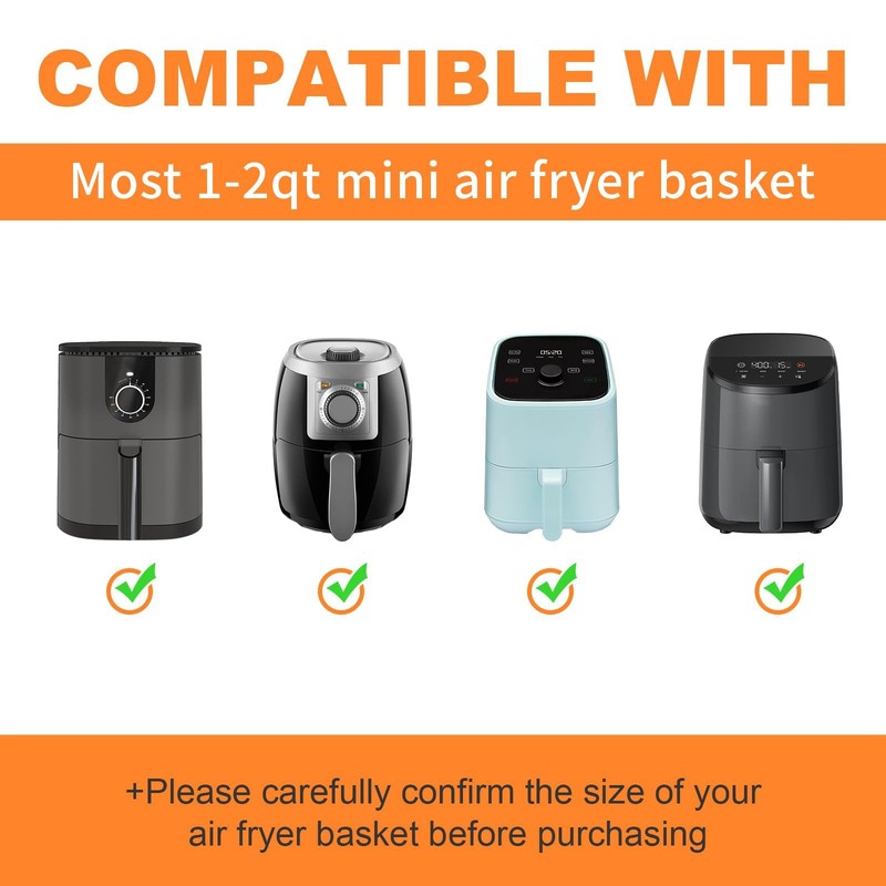SIUDANGKA Silicone Air Fryer Liners Reusable for 1-2qt mini, Red&Blue&Grey gallery