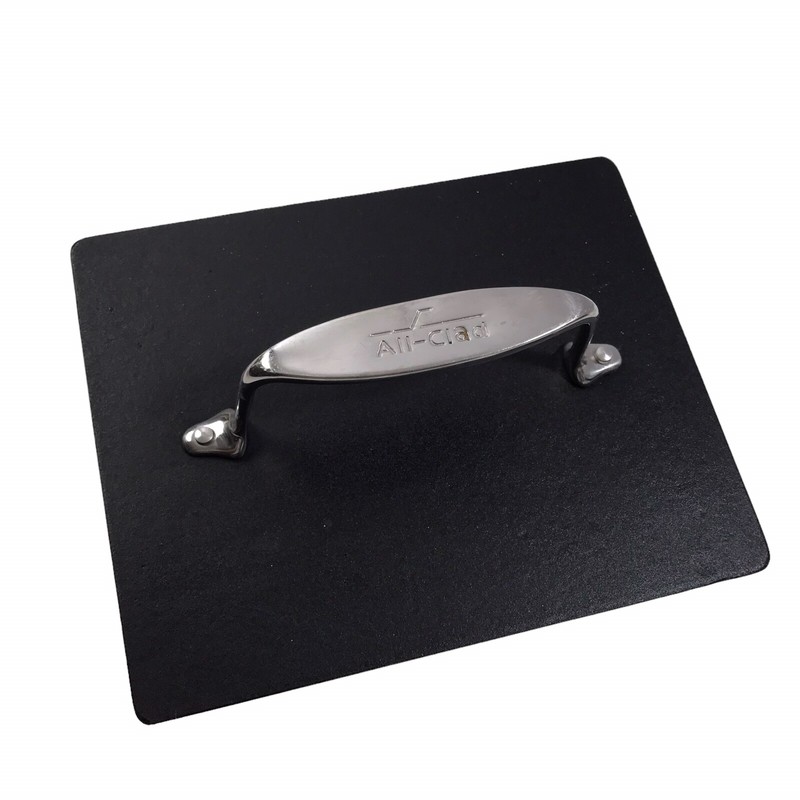 ALL-CLAD Heavy Cast Iron Burger Panini Bacon Sandwich Grill Press 8" x 10" gallery