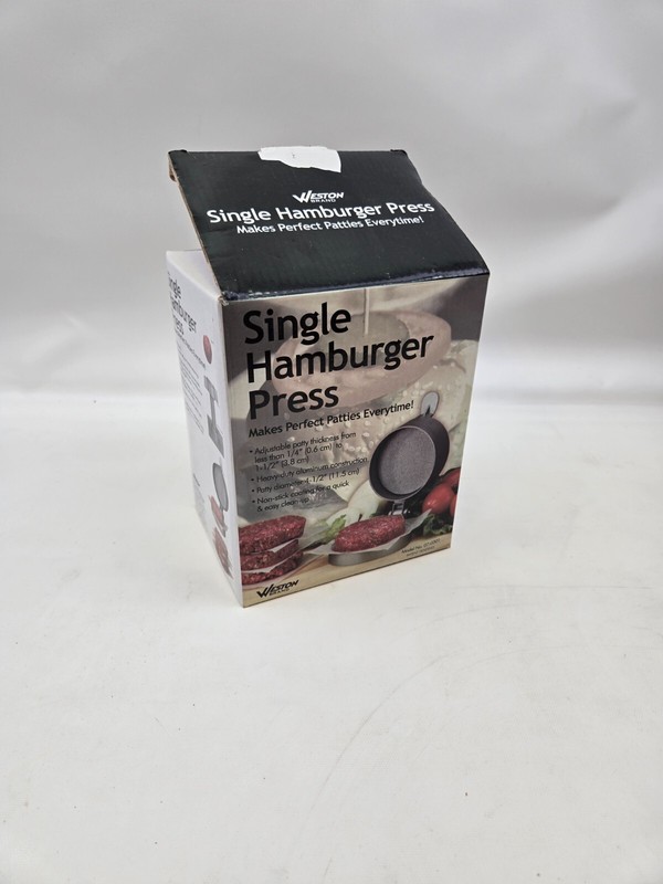 Weston Single Hamburger Press Adjustable Thickness Heavy Duty Non Stk Aluminum gallery