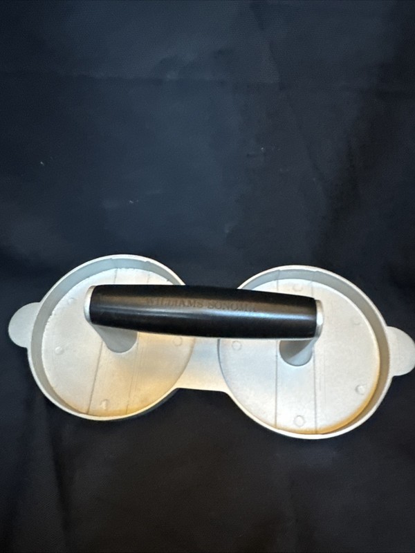 Williams Sonoma Double Burger Press Grill Marks Handle Silver Aluminum gallery