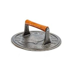 Norpro 8.75-Inch Cast Iron Bacon Press with Wood Handle, Round