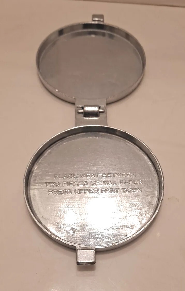 ALUMINUM 3.5” Hamburger Press Patty-Maker Meat Mold COW Bull Taiwan gallery