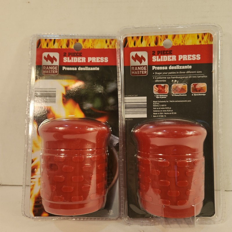 (2) Burger Press Slider Press Adjustable with 3 Measures by Range Master Red 2 gallery
