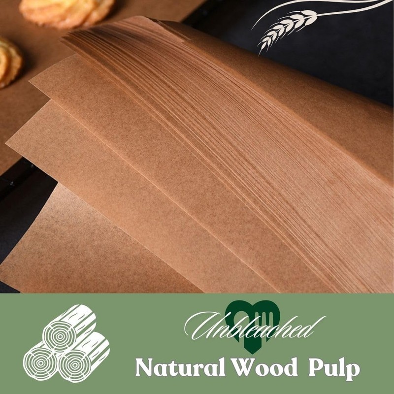 100 Pcs Parchment Paper Baking Sheets, 9x9 Inches 9"x9", Natural color gallery