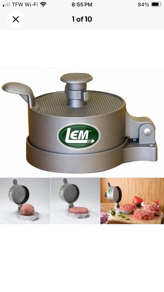 LEM Burger Press Heavy Duty Non-Stick Hamburger Maker