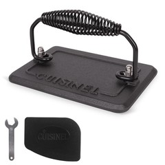 Grill Press – Cast Iron Burger Press for Bacon, Steak & Hamburgers – 6.75″ x …