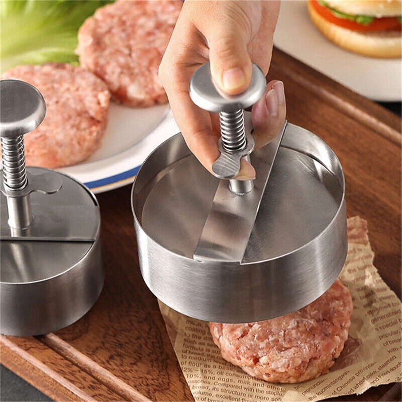 Stainless Steel Adjustable Hamburger Patty Maker Non Stick Patty Making 8.9-14Uy gallery