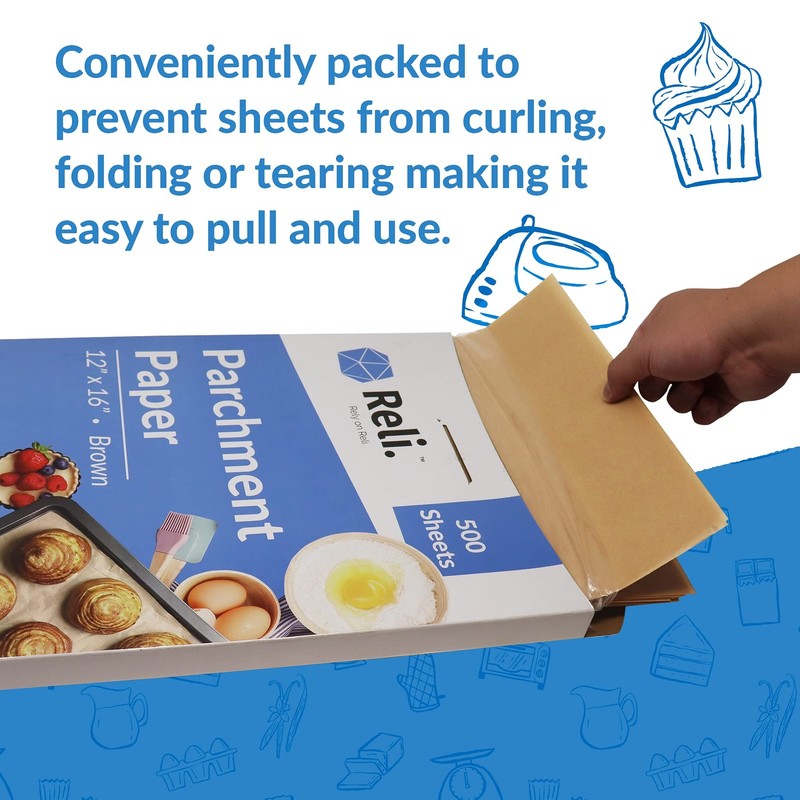 Reli. 500 Pcs Parchment Paper Sheets, Bulk | 12x16 in. | Brown 12x16, gallery