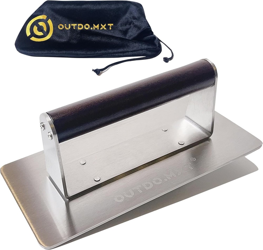 Stainless Steel 9X4.2“ Smash Burger Press,1.9lb Heavy Duty Burger Smasher