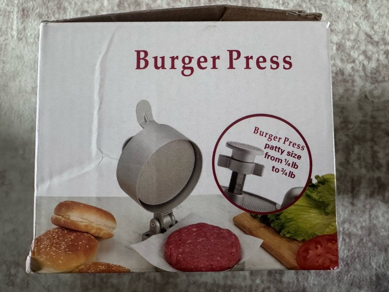Adjustable Aluminum Burger Press Patty Maker 1/4lb to 3/4lb - Includes Papers gallery