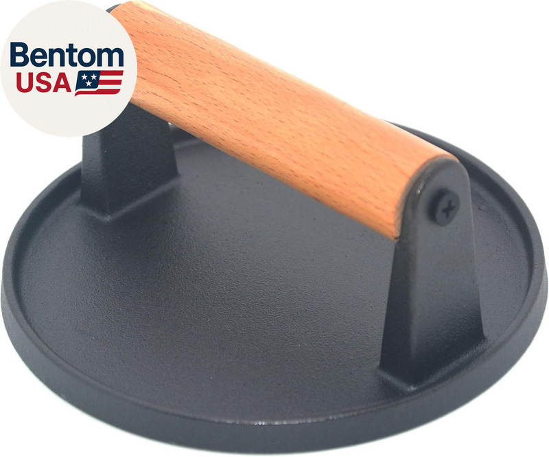 Kitchen Tools Heavy Duty Cast Iron Smash Burger Press round Barbecue Meat Flat P gallery
