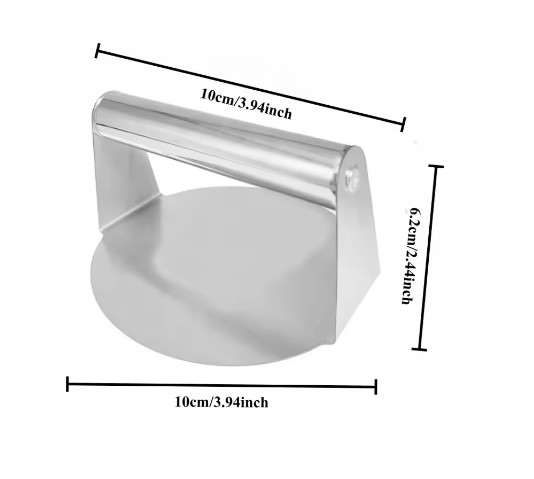 Stainless Steel Burger Press Heavy Duty Non Stick Meat Bacon Smasher gallery