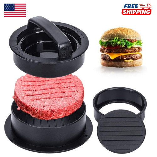 Non Stick 3 IN 1 Stuffed Burger Press Hamburger Patty Molds Maker Sliders BBQ US