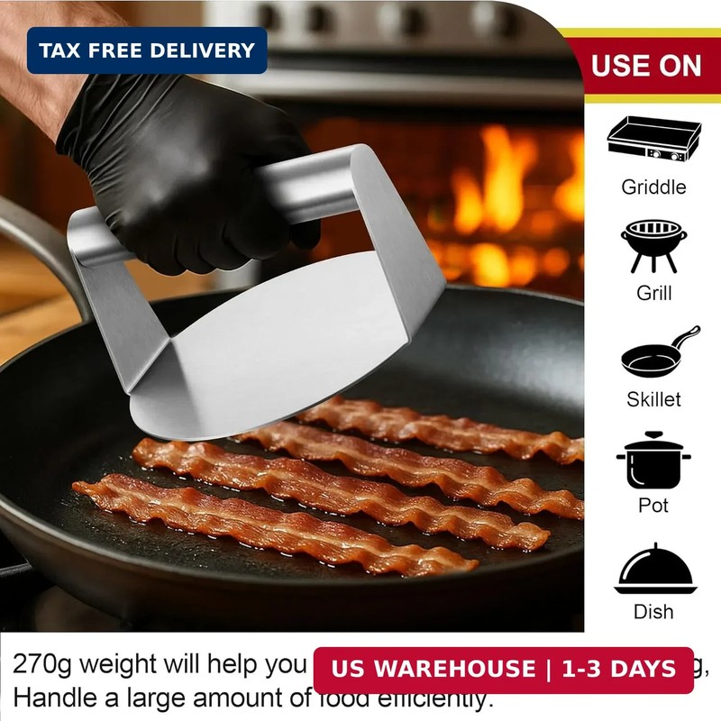 Joyfair Smash Burger Press for Griddle (5.5 Inch), Stainless Steel Hamburger Sma gallery