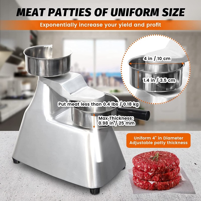 Hakka Manual Burger Press Hamburger Patty Maker 4 inch 100mm Meat Former gallery