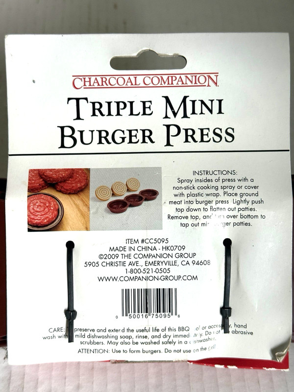 Charcoal Companion Triple Mini Burger Press Slider Patty gallery