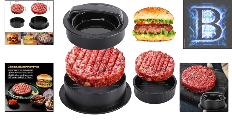 Compact 3-in-1 Burger Press and Patty Maker - Perfect for Grilling Joy gallery