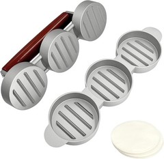 Burger Press Patty Maker Set W/ 100 Non-Stick Papers 3×2.5 Inch Mold Making