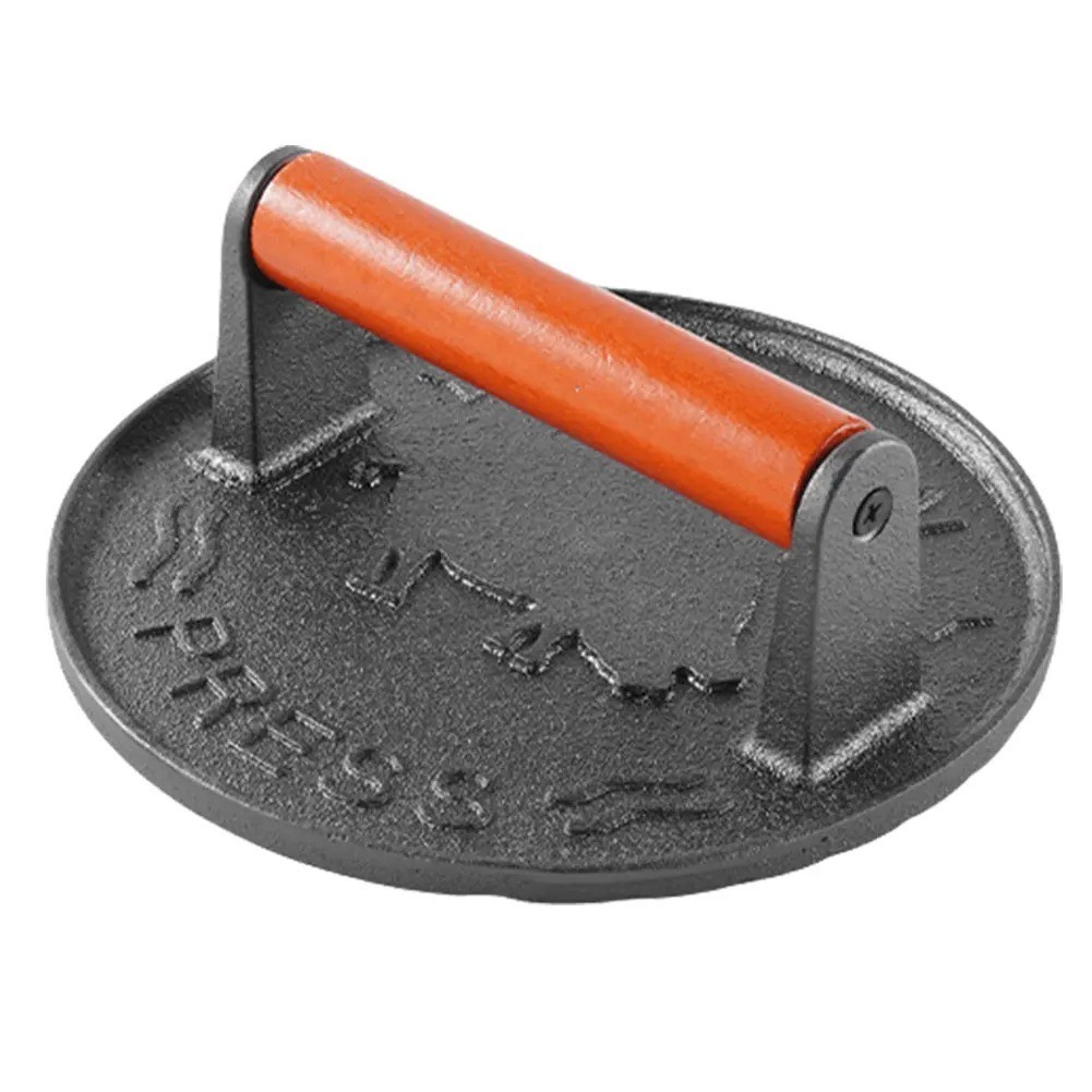 7 Inch Griddle Press Cast Iron Round Smash Grill Press Burger Smasher Bacon Meat gallery