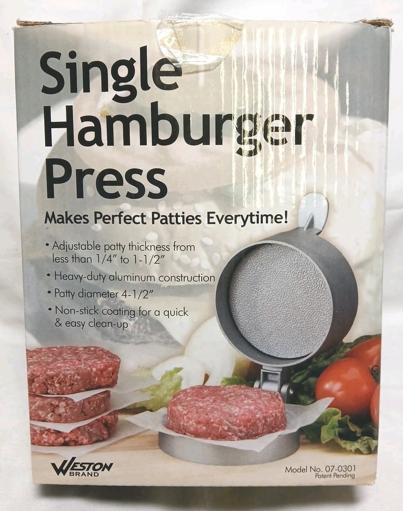 Weston Burger Single Hamburger Press 4 1/2" Patties Open Box