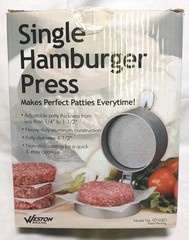 Weston Burger Single Hamburger Press 4 1/2″ Patties Open Box